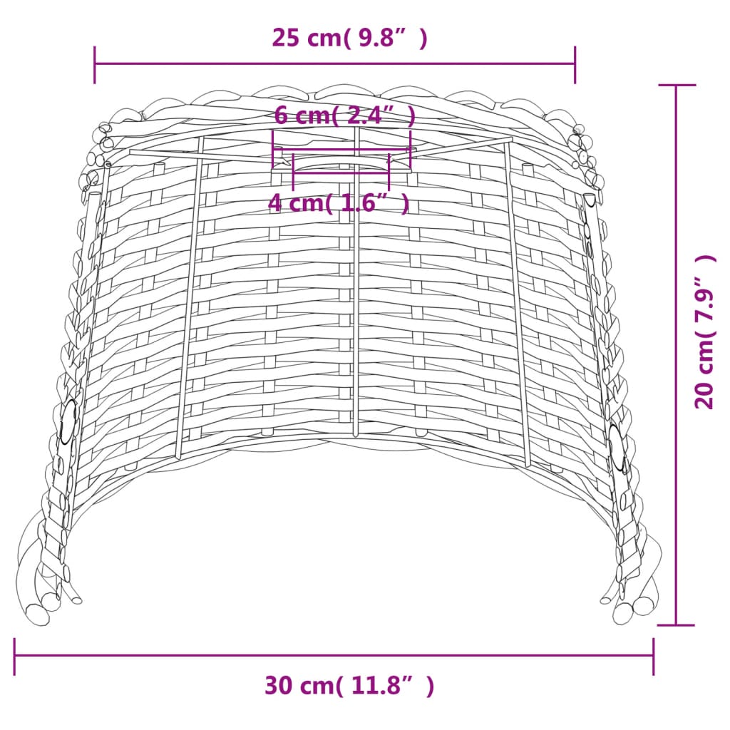 Sjenilo za stropnu svjetiljku bijelo Ø30x20 cm od pruća