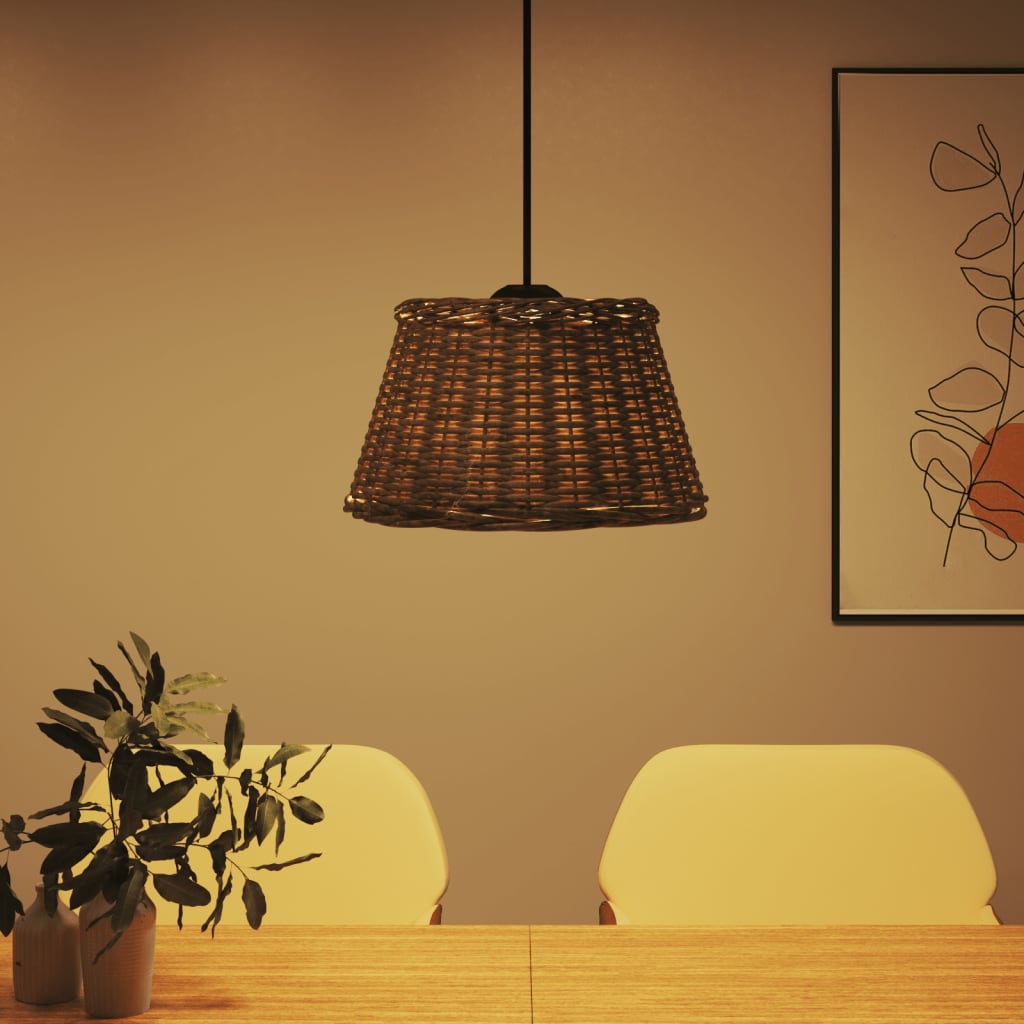 Sjenilo za stropnu svjetiljku smeđe Ø50x30 cm od pruća