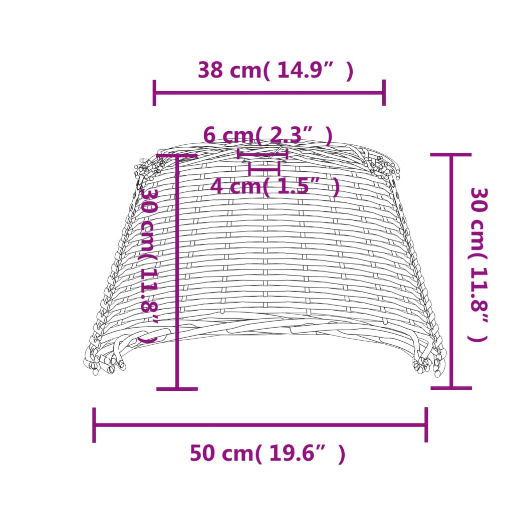 Sjenilo za stropnu svjetiljku smeđe Ø50x30 cm od pruća