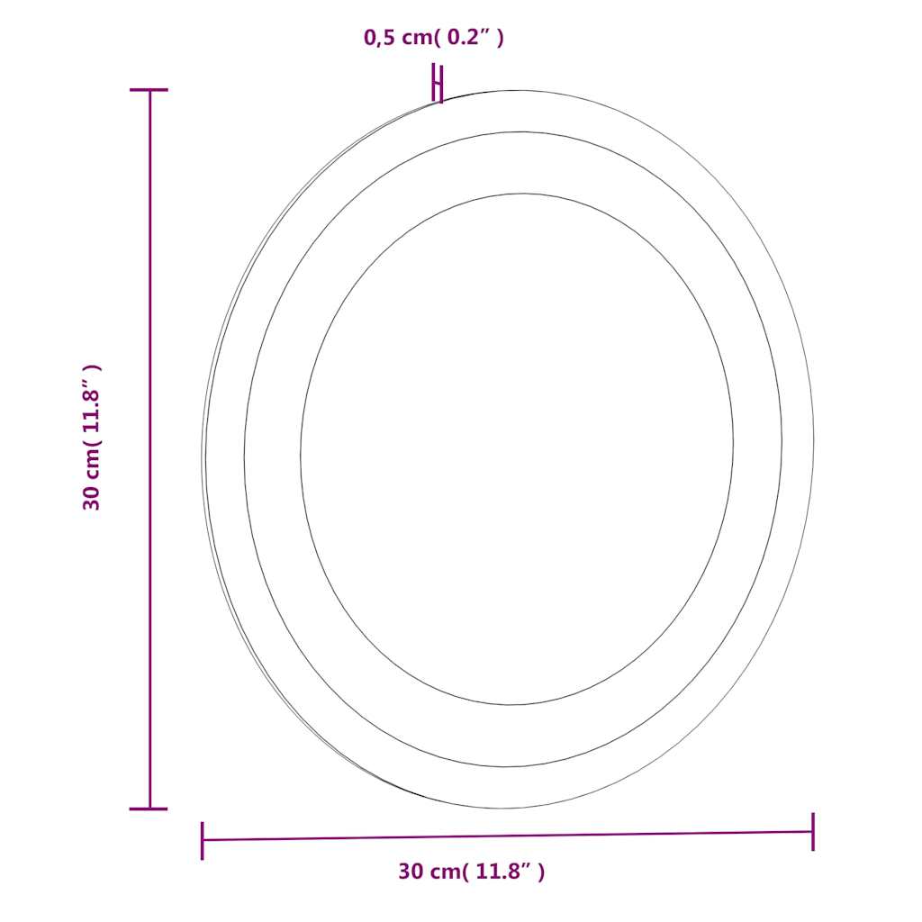 LED kupaonsko ogledalo 30 cm okruglo