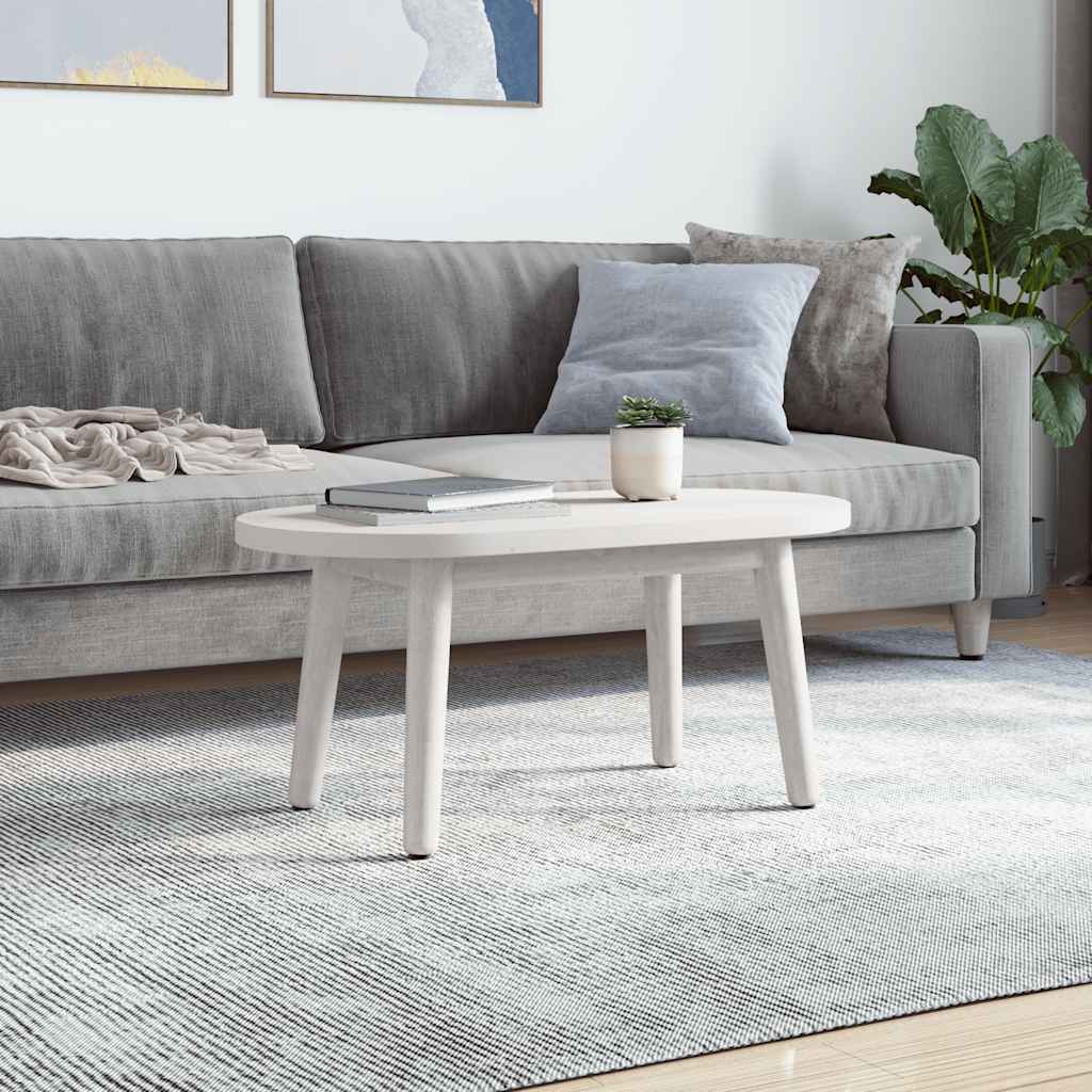Ploča za stol bijela 70x35x2,5 cm od masivne borovine ovalna