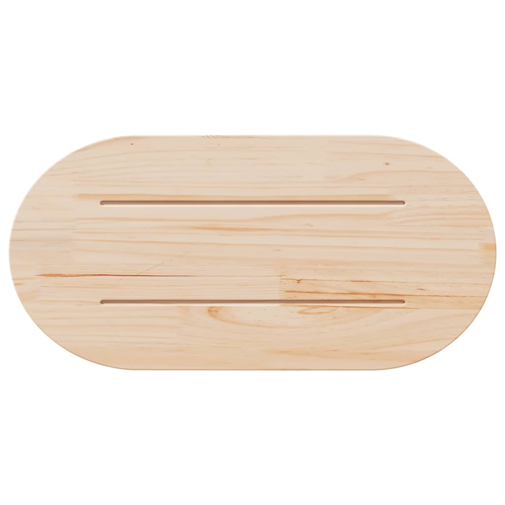 Ploča za stol bijela 70x35x2,5 cm od masivne borovine ovalna