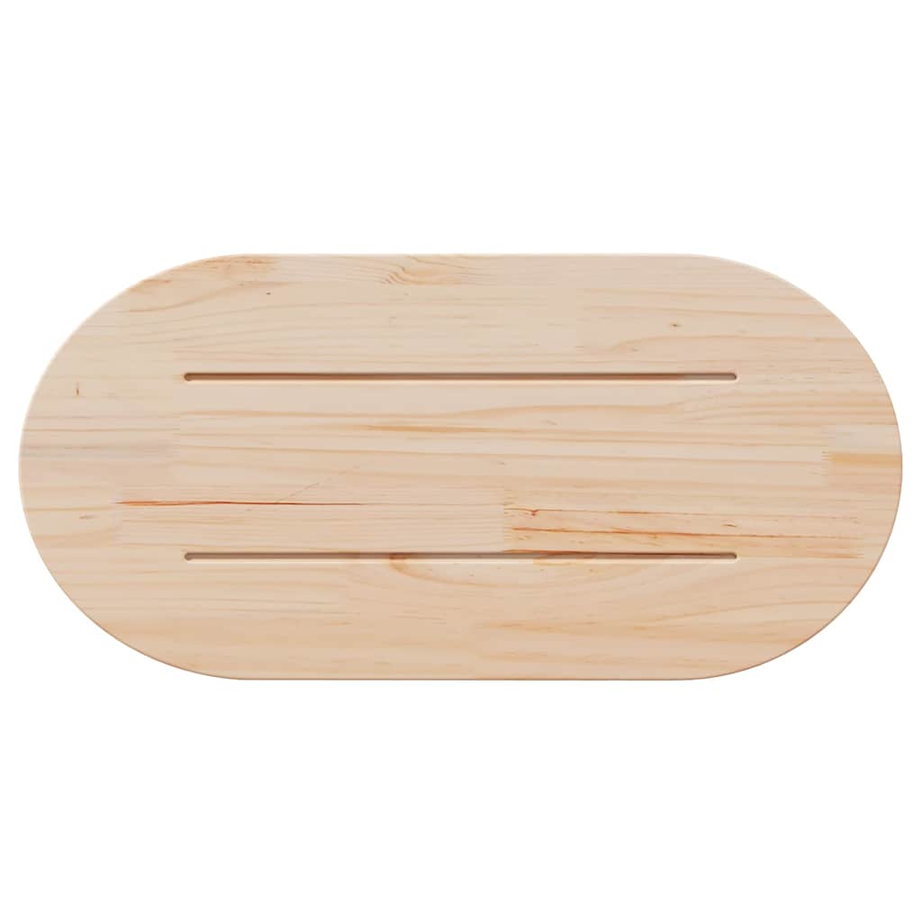 Ploča za stol bijela 80x40x2,5 cm od masivne borovine ovalna