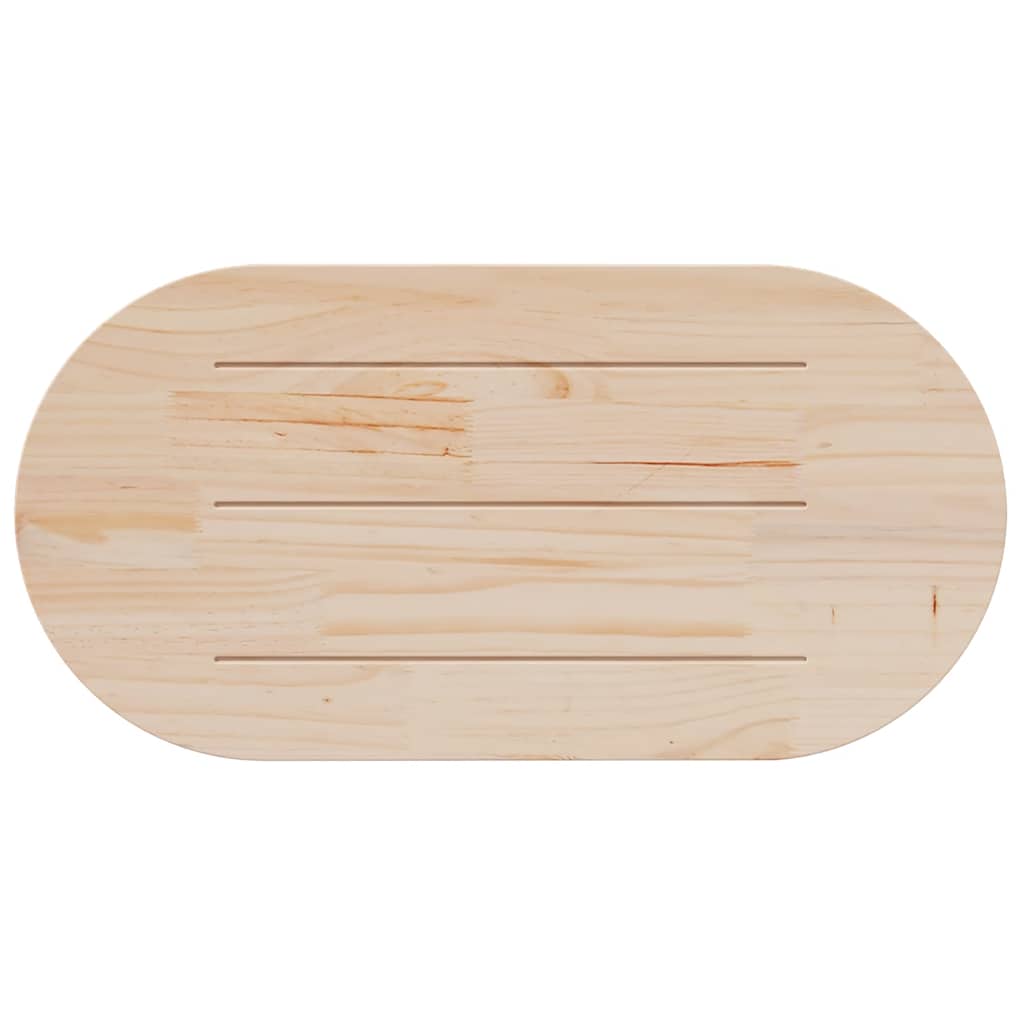 Ploča za stol bijela 100x50x2,5 cm od masivne borovine ovalna