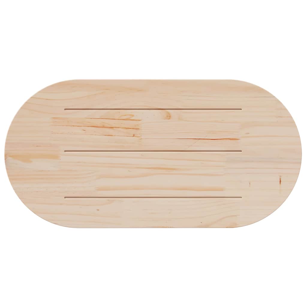 Ploča za stol bijela 110x55x2,5 cm od masivne borovine ovalna