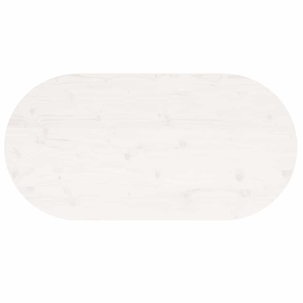 Ploča za stol bijela 110x55x2,5 cm od masivne borovine ovalna