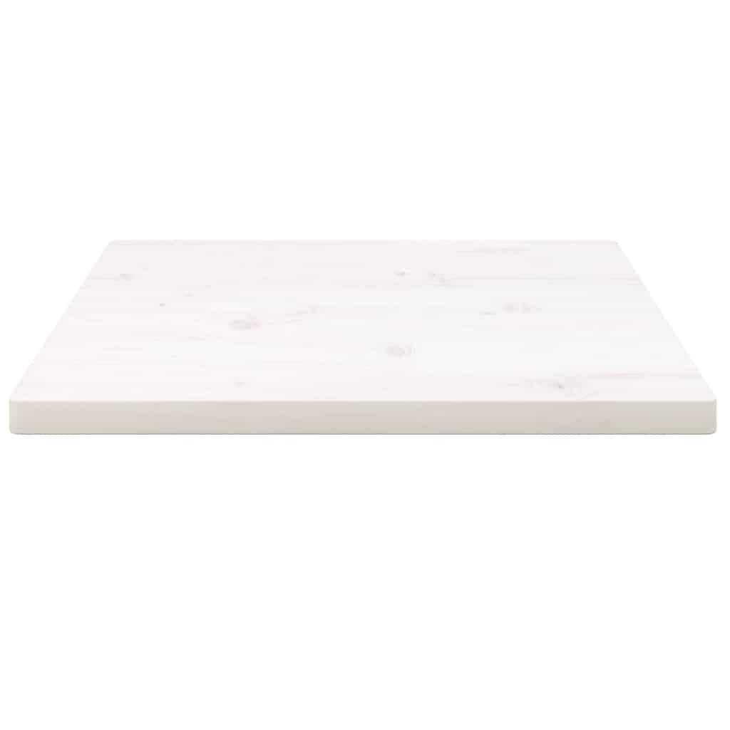 Ploča za stol bijela 40x40x2,5 cm masivna borovina četvrtasta