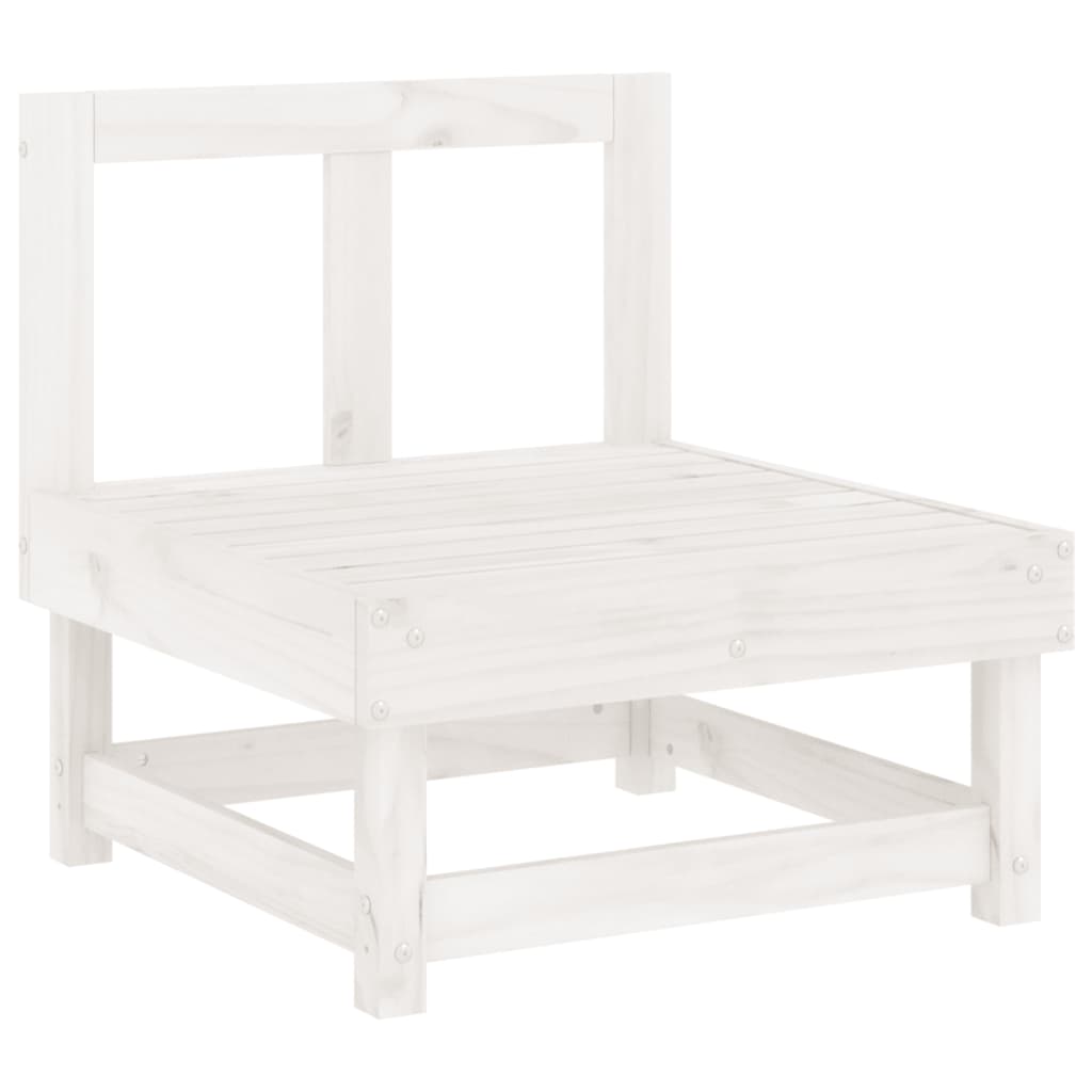 Srednja vrtna sofa bijela od masivne borovine