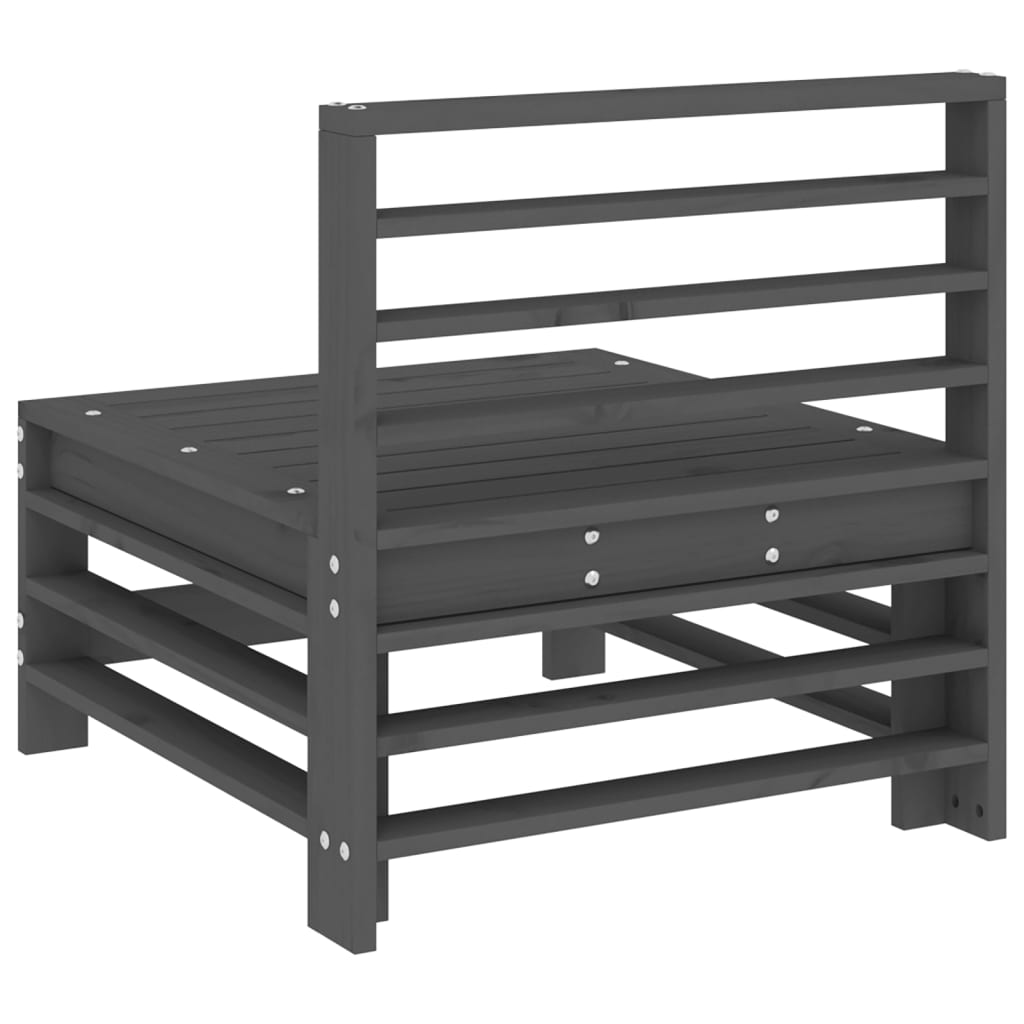 Srednje vrtne sofe 2 kom sive od masivne borovine