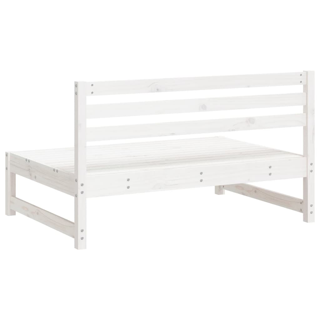 Srednja vrtna sofa bijela 120 x 80 cm od masivne borovine