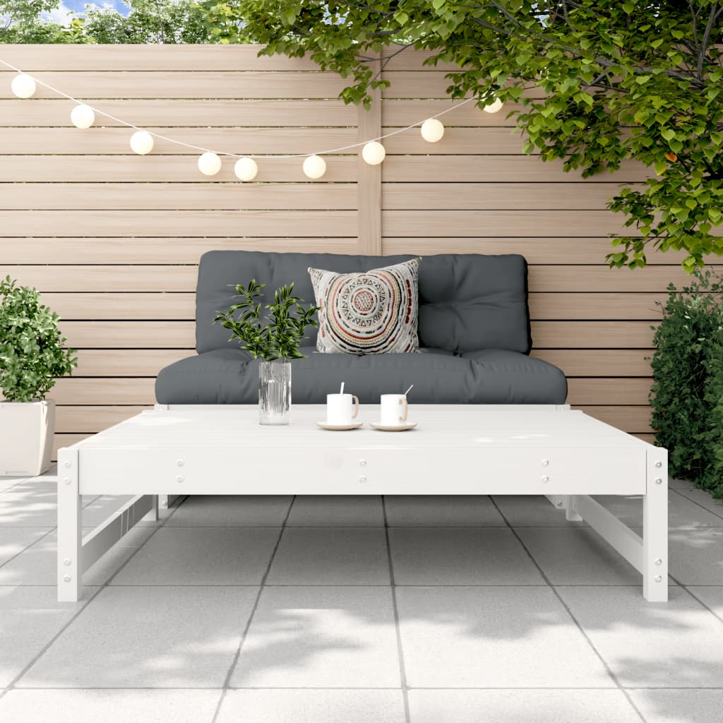 Vrtni tabure bijeli 120 x 80 cm od masivne borovine