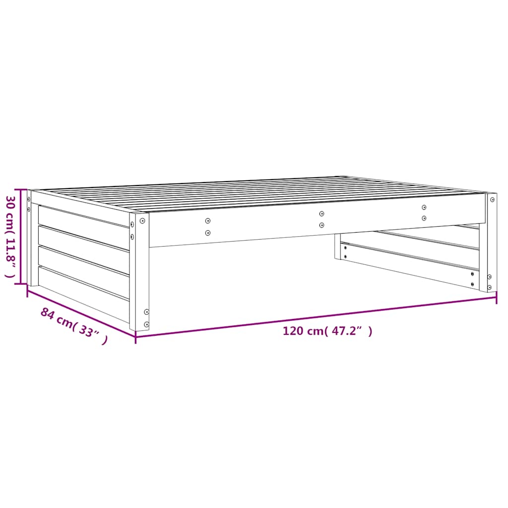 Vrtni tabure 120 x 80 cm od masivne borovine