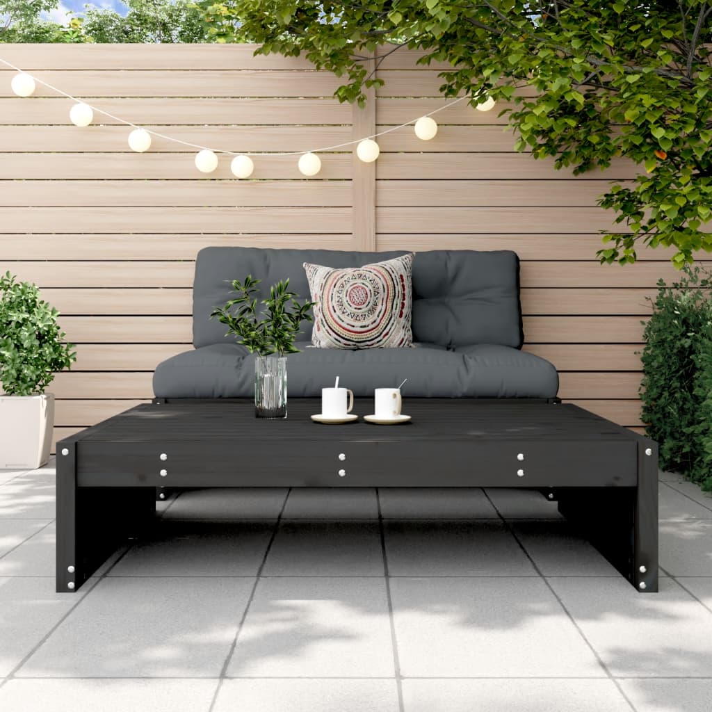 Vrtni tabure crni 120 x 80 cm od masivne borovine