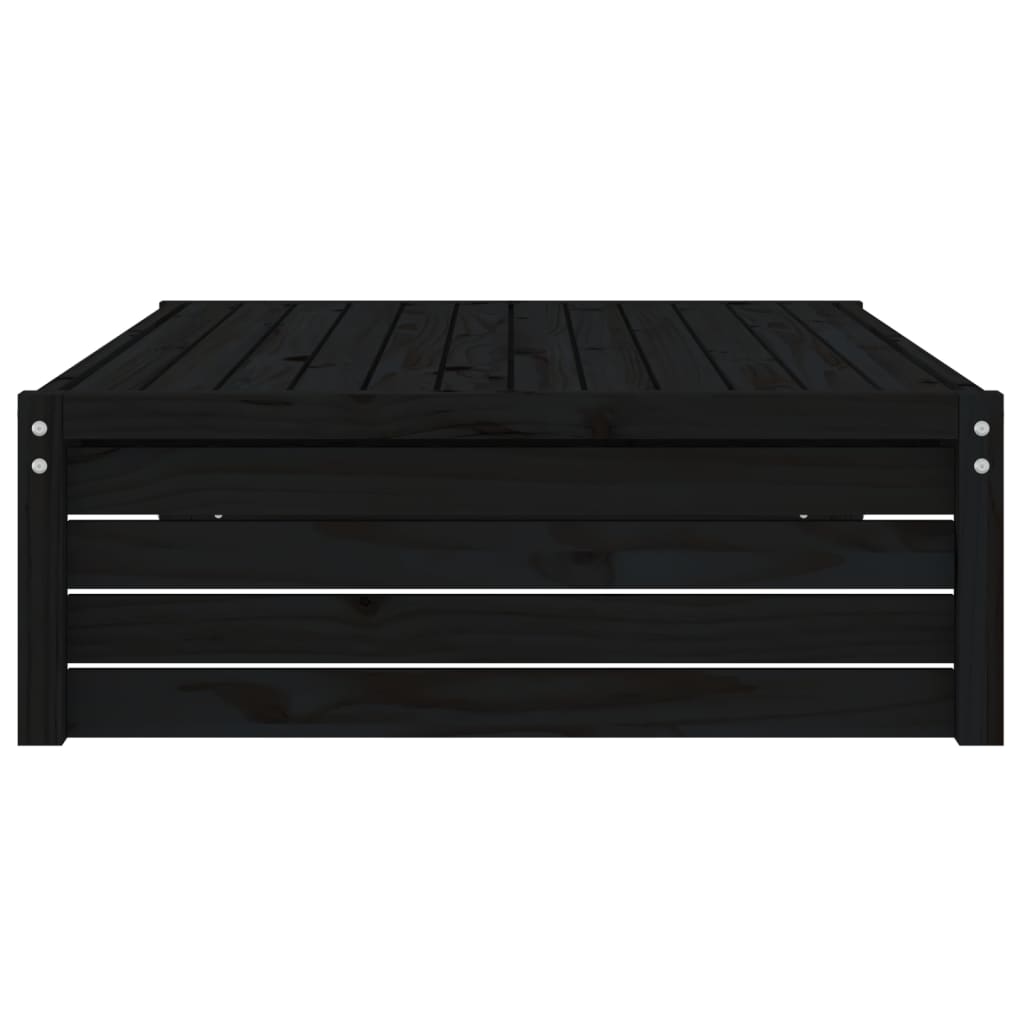 Vrtni tabure crni 120 x 80 cm od masivne borovine