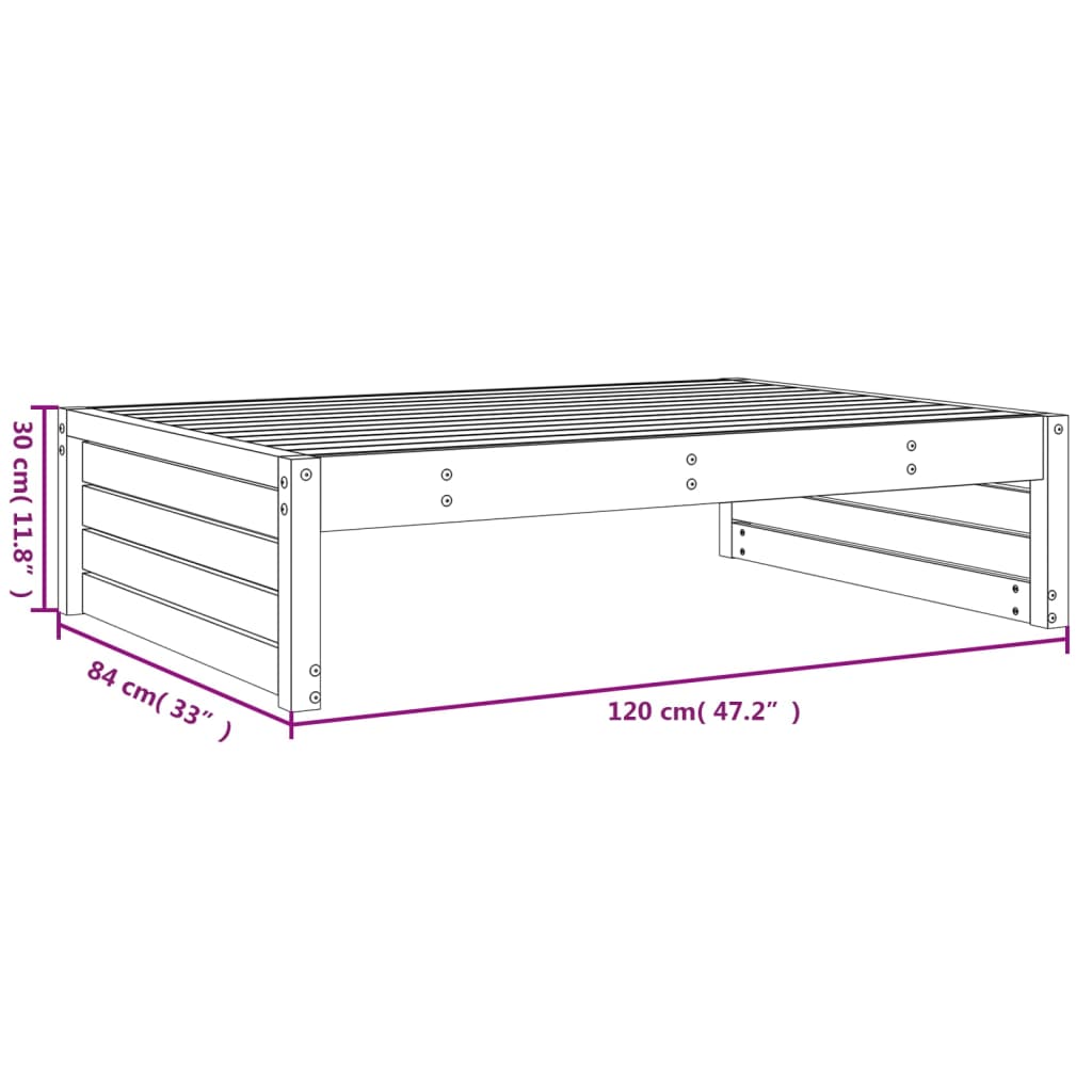 Vrtni tabure 120 x 80 cm od impregnirane borovine