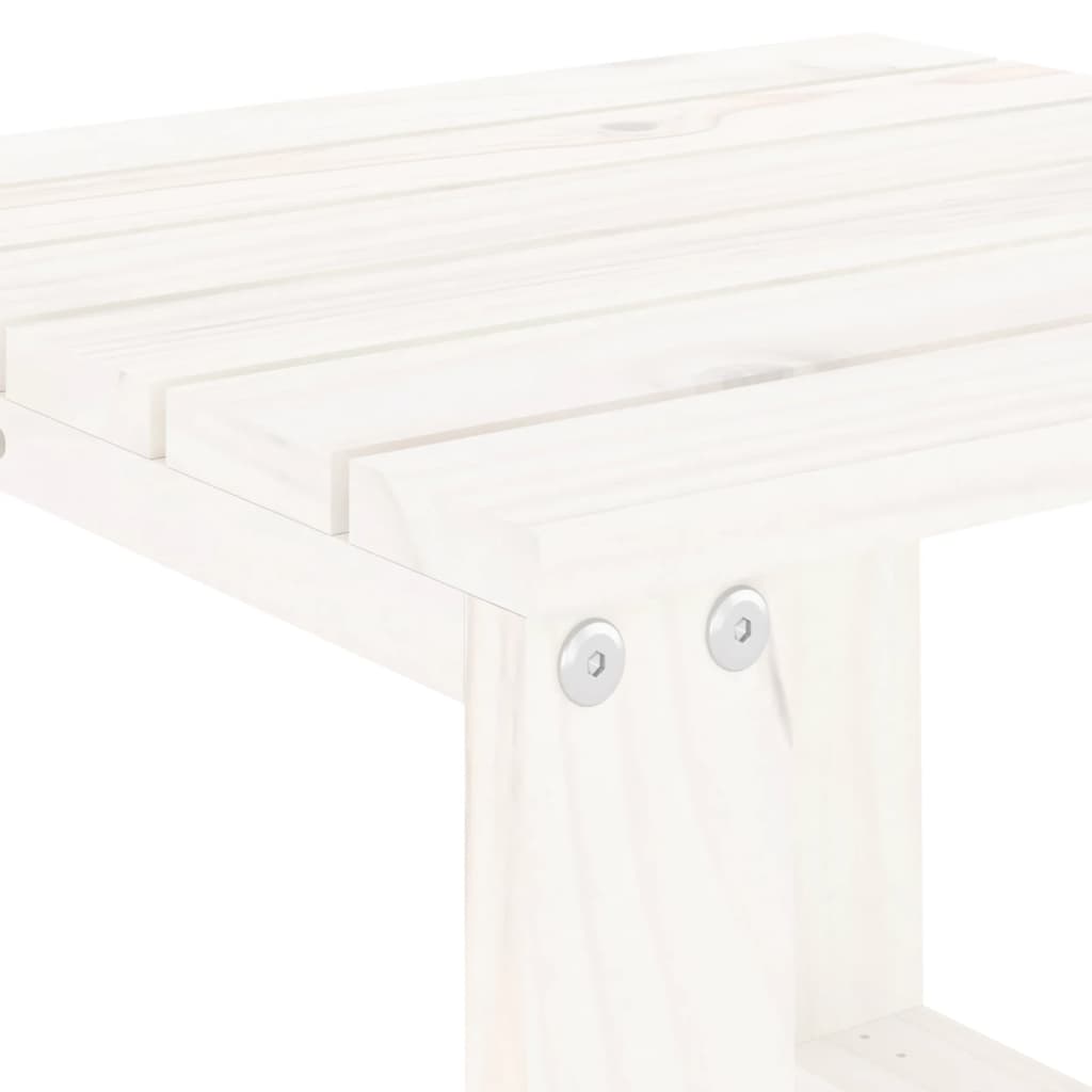 Vrtni bočni stolić bijeli 40 x 38 x 28,5 cm od masivne borovine