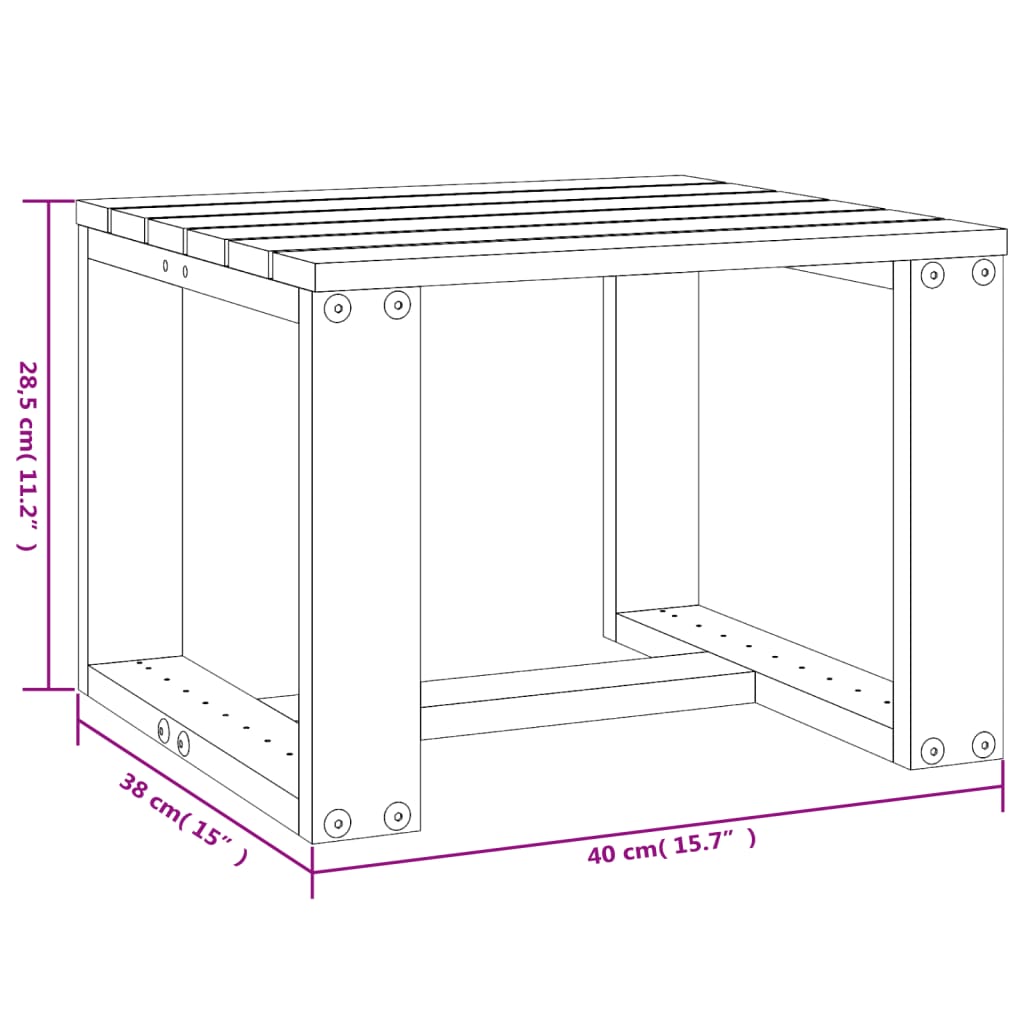 Vrtni bočni stolić bijeli 40 x 38 x 28,5 cm od masivne borovine
