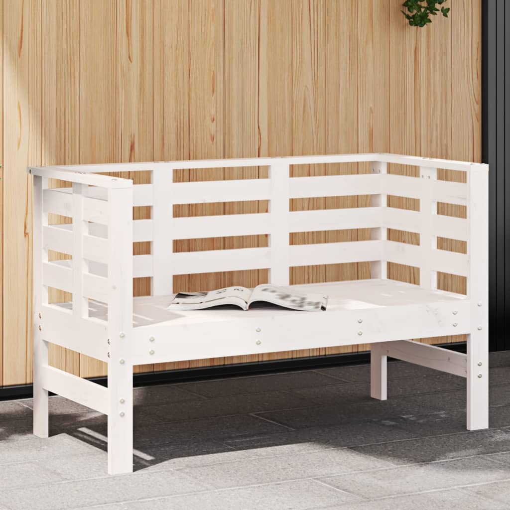 Vrtna klupa bijela 111,5 x 53 x 71 cm od masivne borovine
