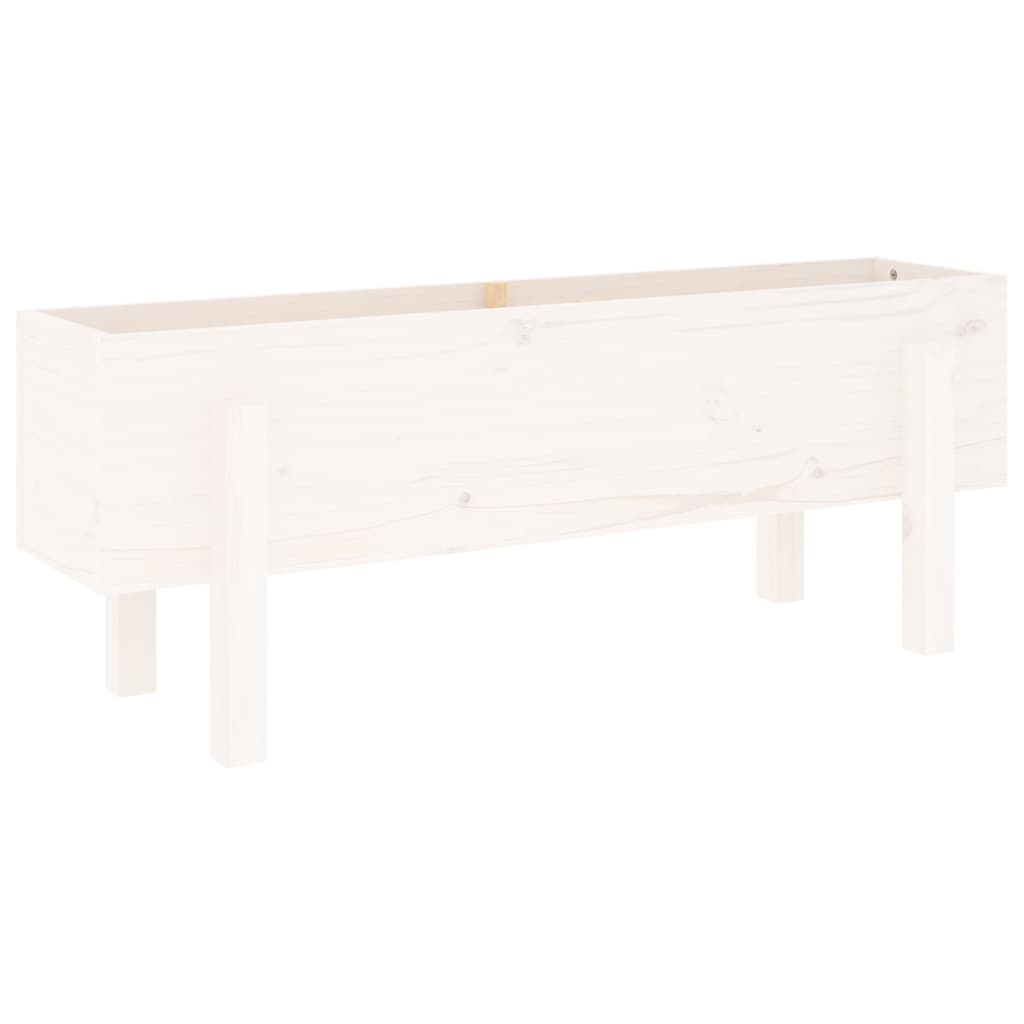 Povišena vrtna gredica bijela 101 x 30 x 38 cm masivna borovina