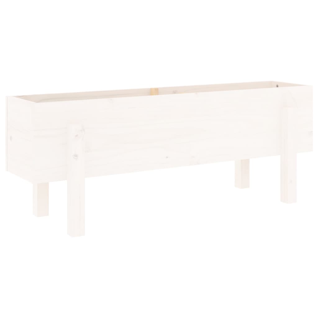 Povišena vrtna gredica bijela 101 x 30 x 38 cm masivna borovina