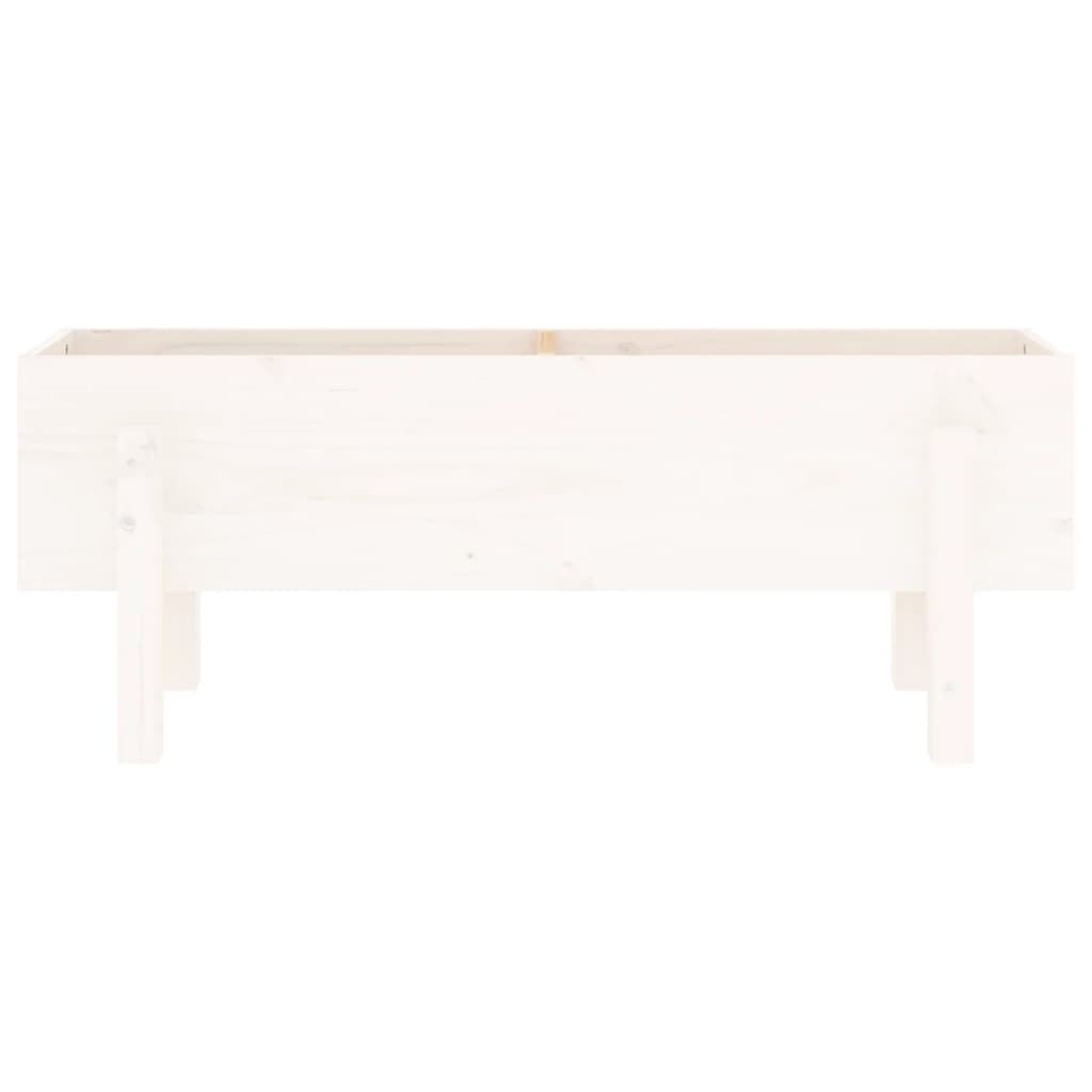 Povišena vrtna gredica bijela 101 x 30 x 38 cm masivna borovina