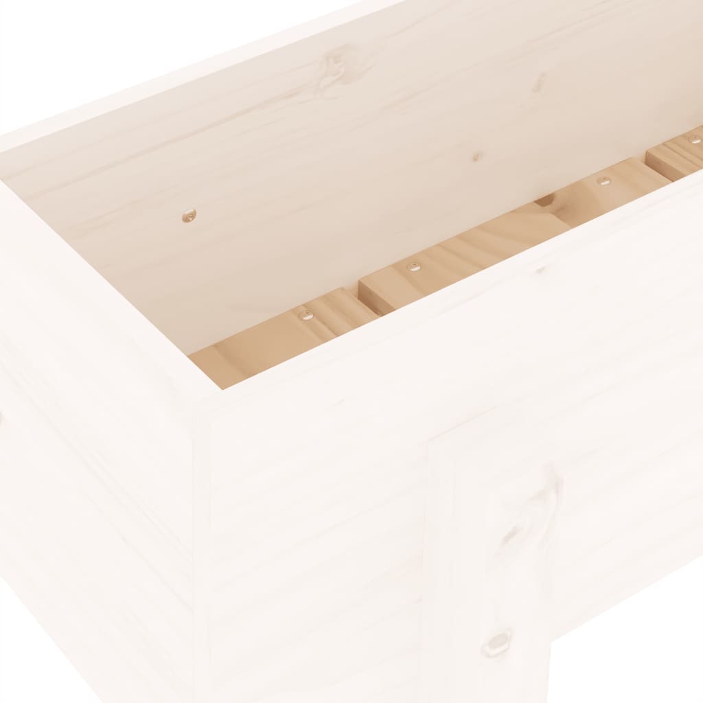 Povišena vrtna gredica bijela 101 x 30 x 38 cm masivna borovina