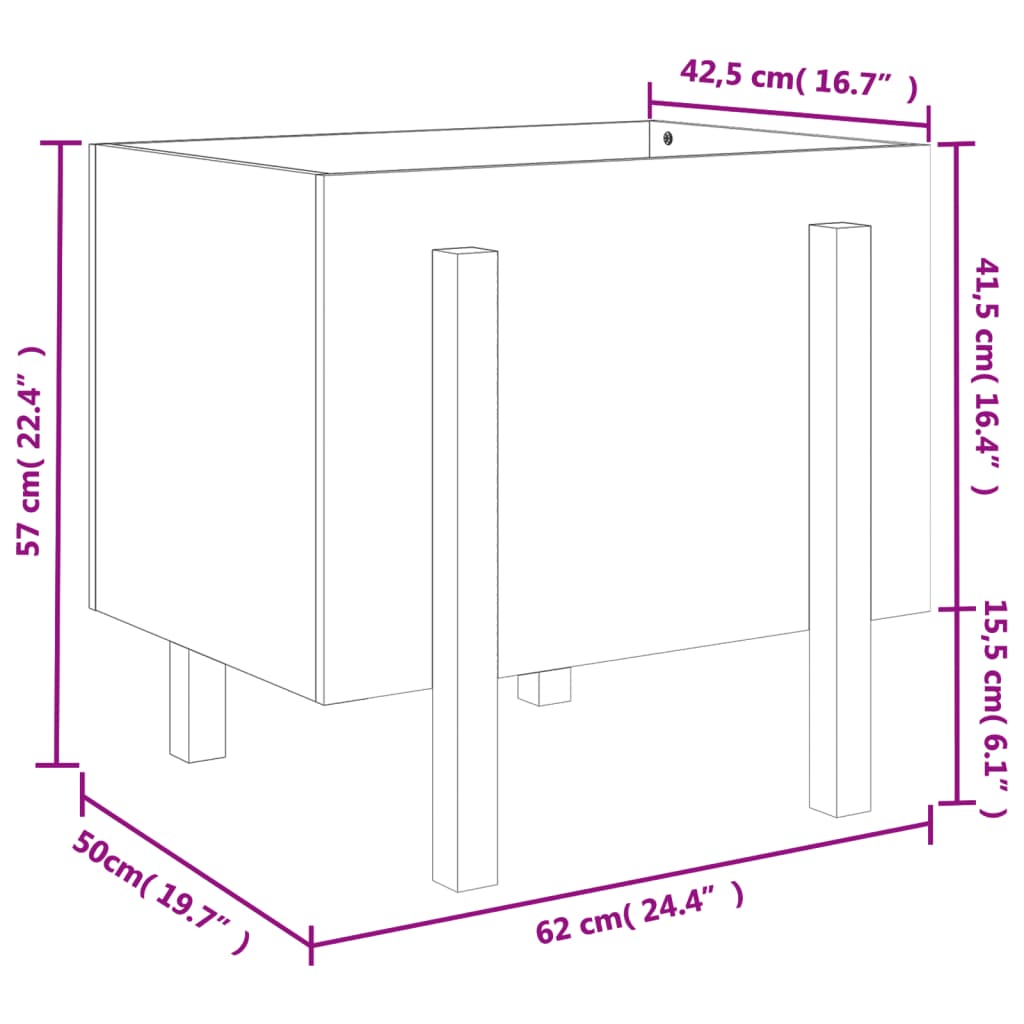 Vrtna sadilica boja meda 62 x 50 x 57 cm od masivne borovine