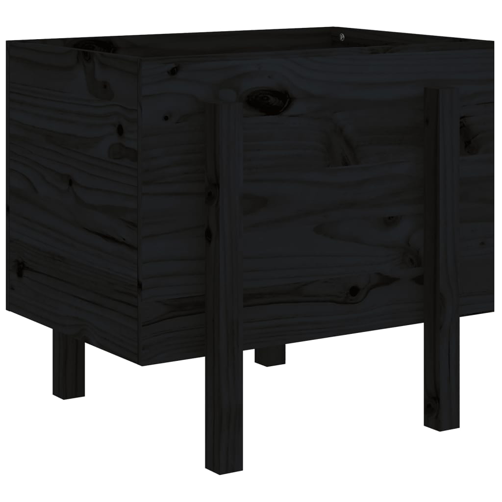 Vrtna sadilica crna 62 x 50 x 57 cm od masivne borovine