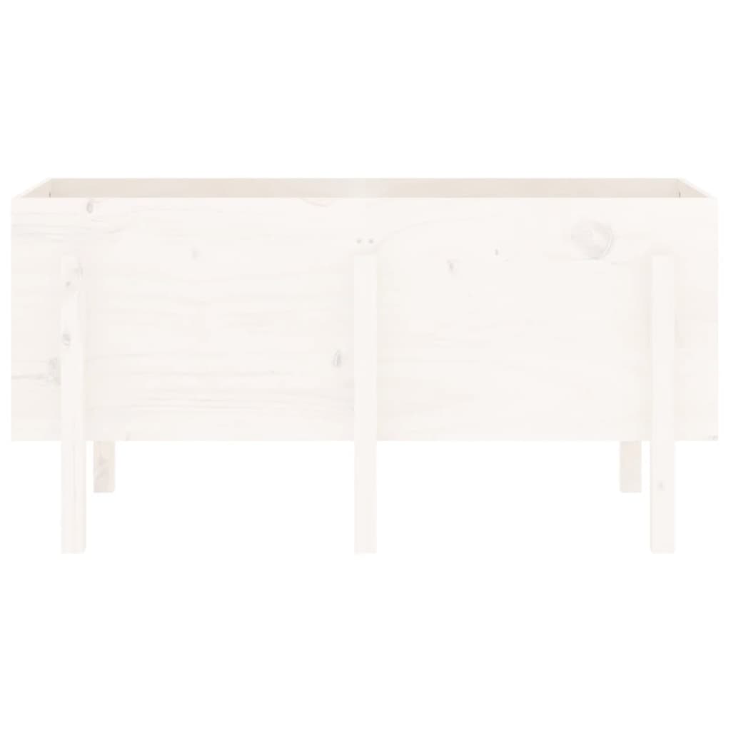 Povišena vrtna gredica bijela 121 x 50 x 57 cm masivna borovina