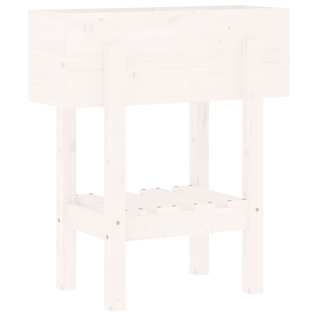 Vrtna sadilica bijela 62 x 30 x 69 cm od masivne borovine