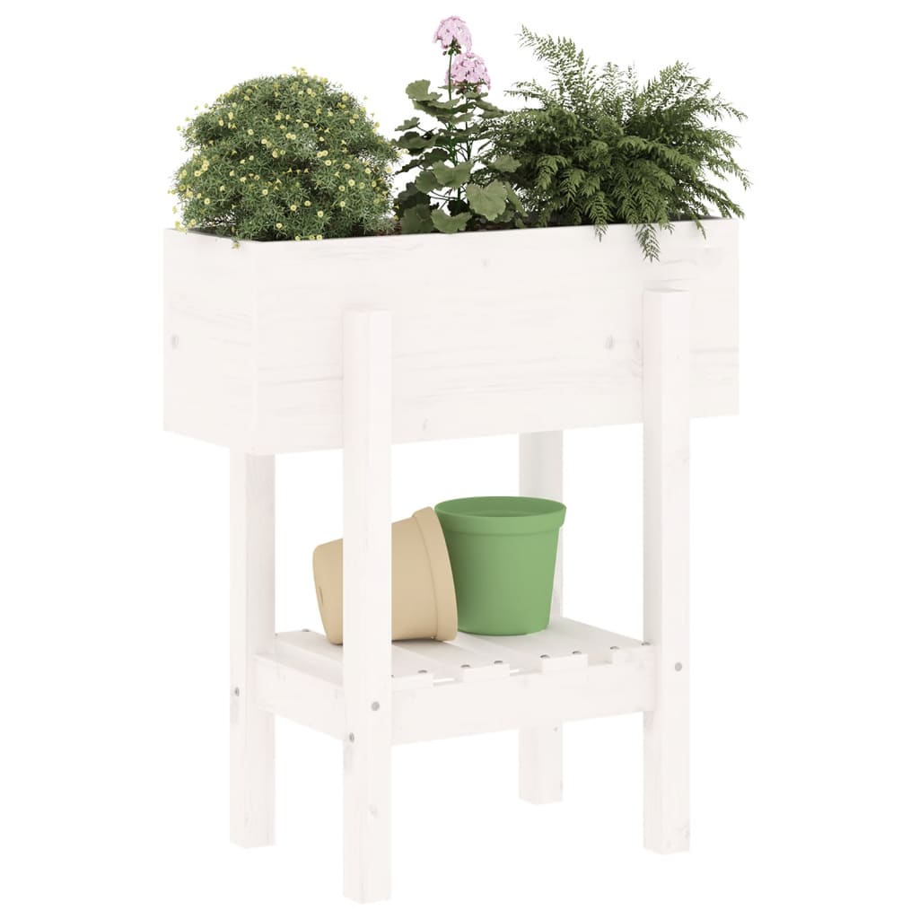 Vrtna sadilica bijela 62 x 30 x 69 cm od masivne borovine