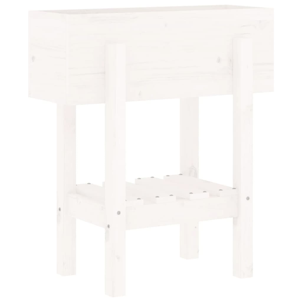 Vrtna sadilica bijela 62 x 30 x 69 cm od masivne borovine