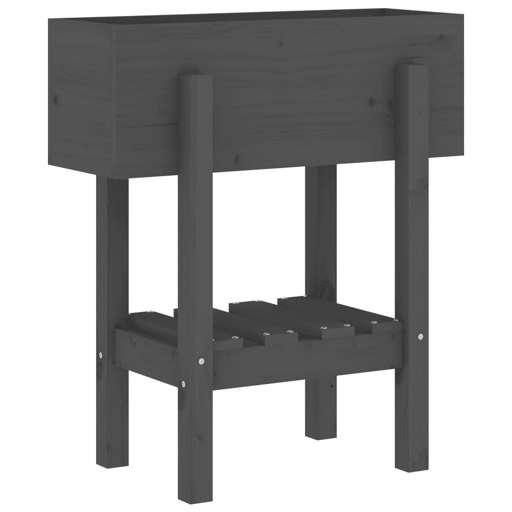 Vrtna sadilica siva 62 x 30 x 69 cm od masivne borovine