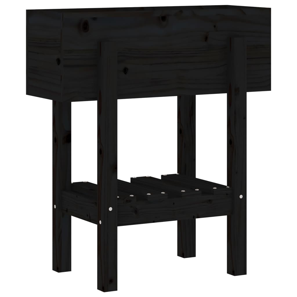 Vrtna sadilica crna 62 x 30 x 69 cm od masivne borovine