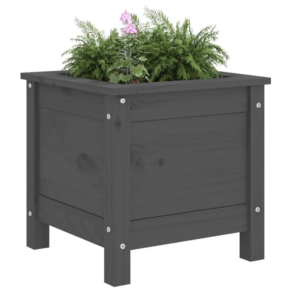 Vrtna sadilica siva 40 x 40 x 39 cm od masivne borovine