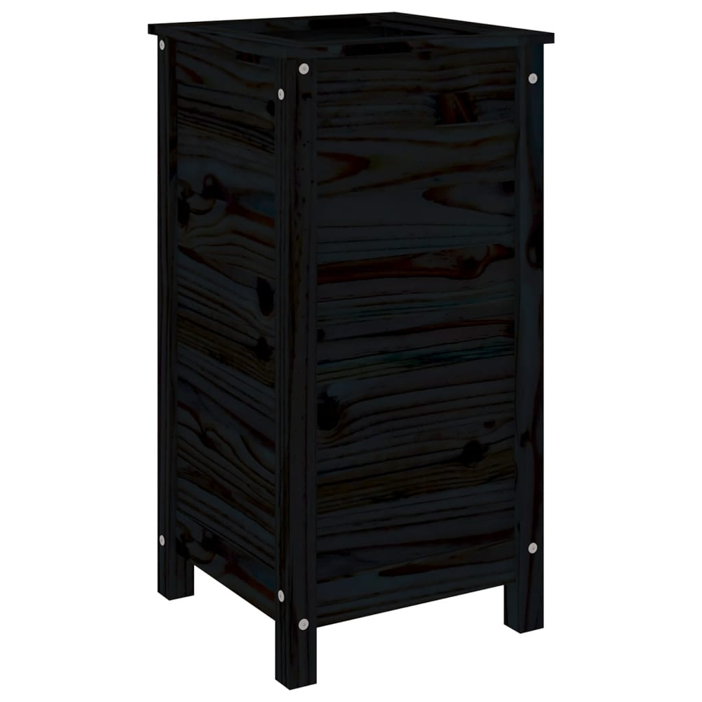 Vrtna sadilica crna 40 x 40 x 78 cm od masivne borovine