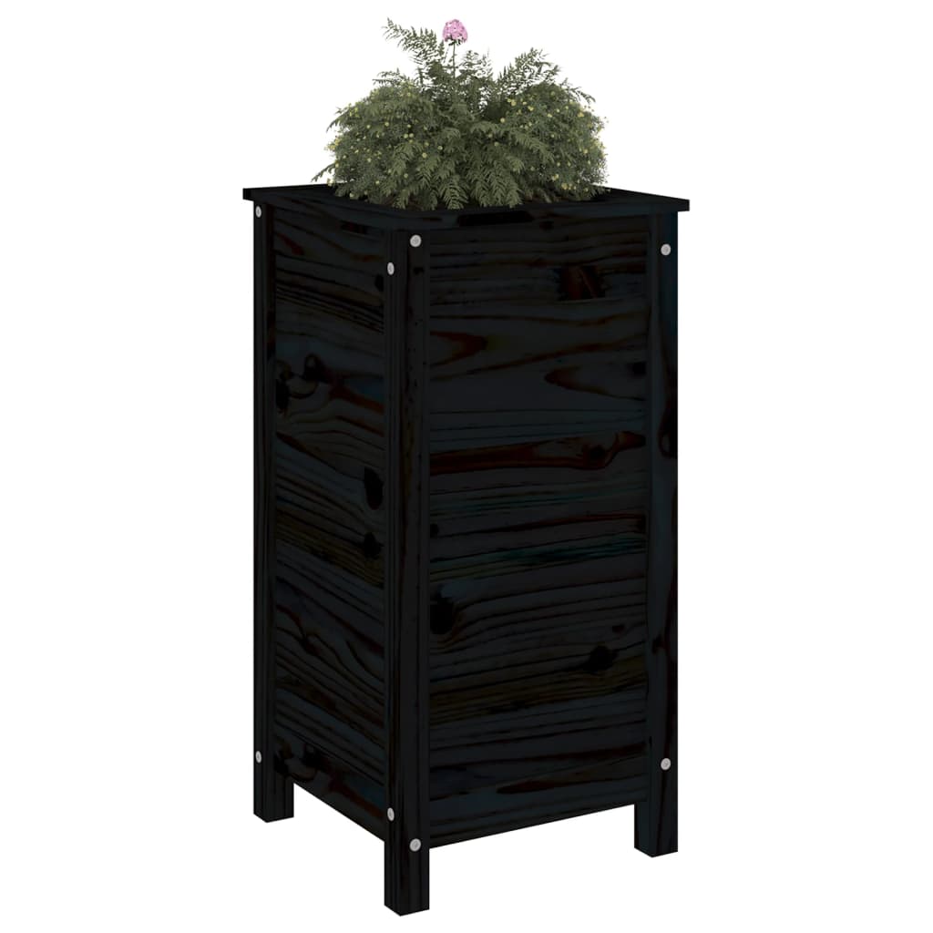 Vrtna sadilica crna 40 x 40 x 78 cm od masivne borovine