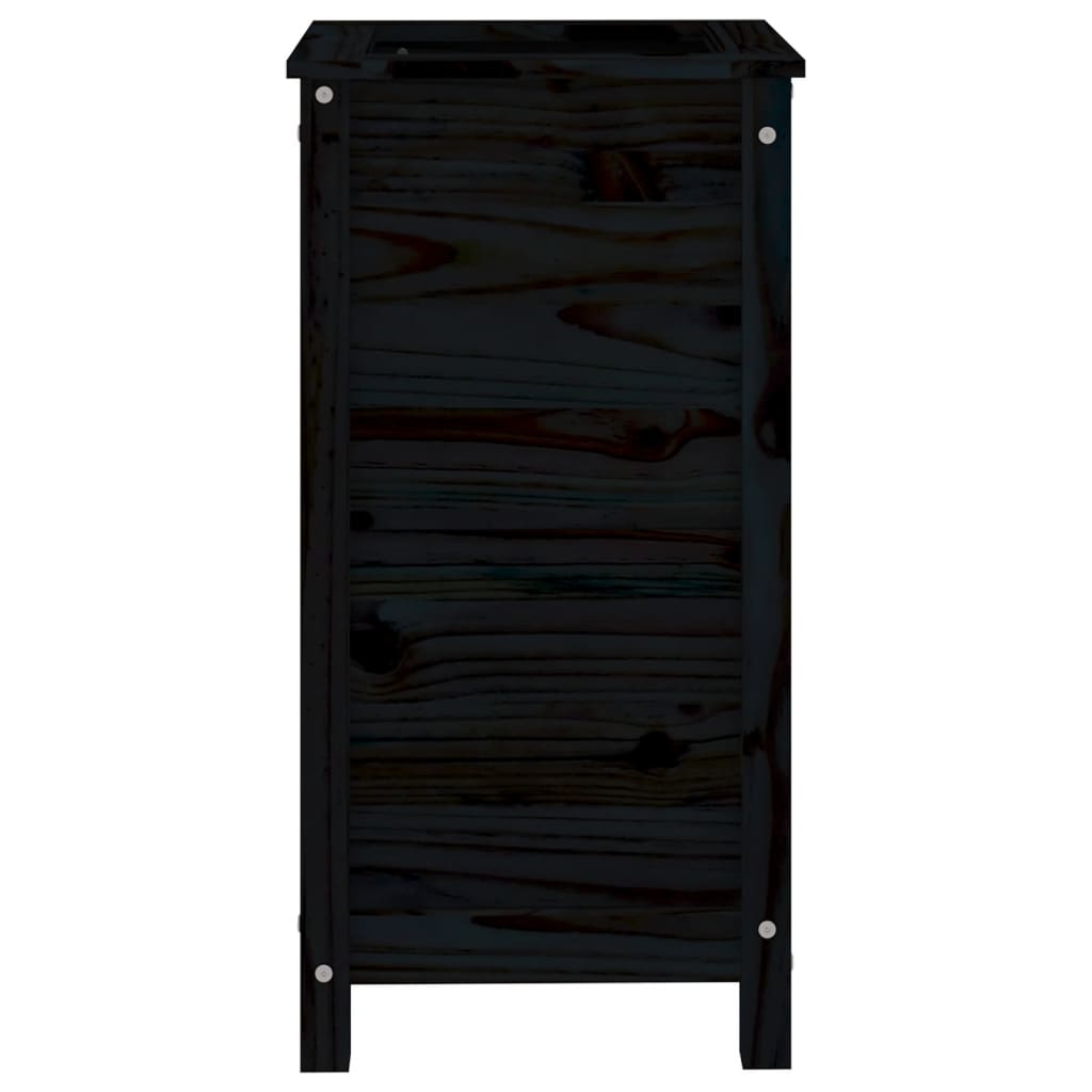 Vrtna sadilica crna 40 x 40 x 78 cm od masivne borovine