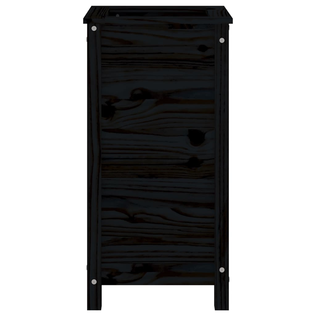 Vrtna sadilica crna 40 x 40 x 78 cm od masivne borovine
