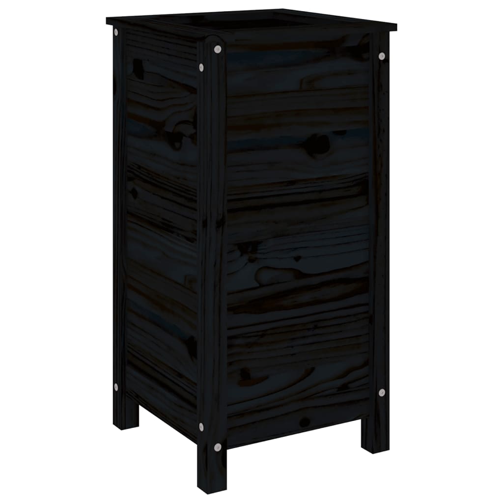 Vrtna sadilica crna 40 x 40 x 78 cm od masivne borovine