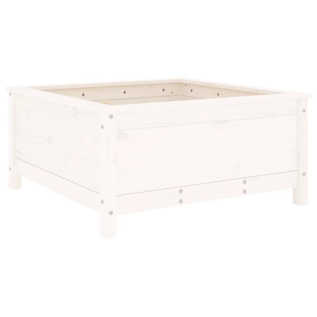 Vrtna sadilica bijela 82,5 x 82,5 x 39 cm od masivne borovine