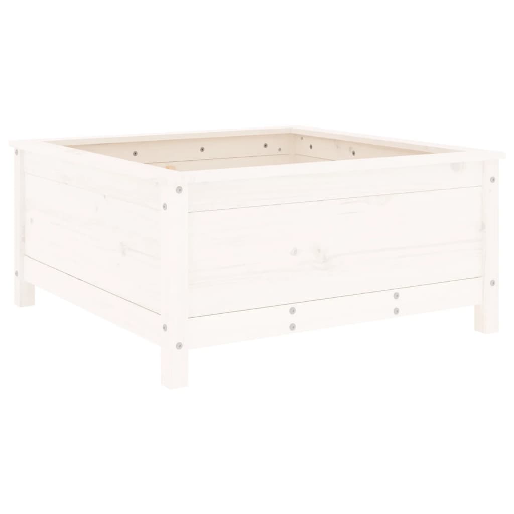 Vrtna sadilica bijela 82,5 x 82,5 x 39 cm od masivne borovine