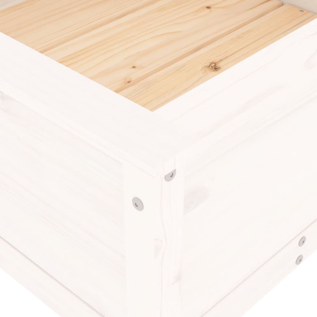 Vrtna sadilica bijela 82,5 x 82,5 x 39 cm od masivne borovine