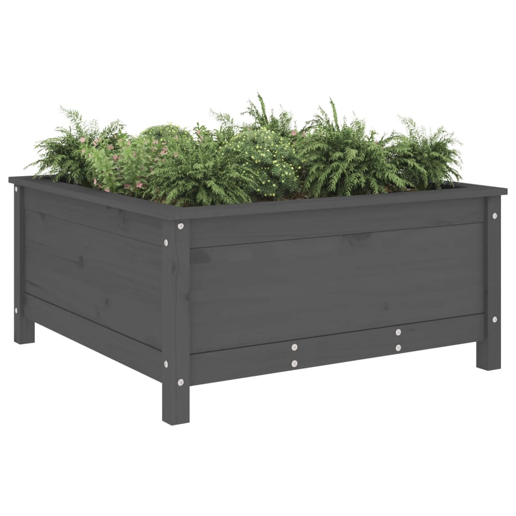 Vrtna sadilica siva 82,5 x 82,5 x 39 cm od masivne borovine