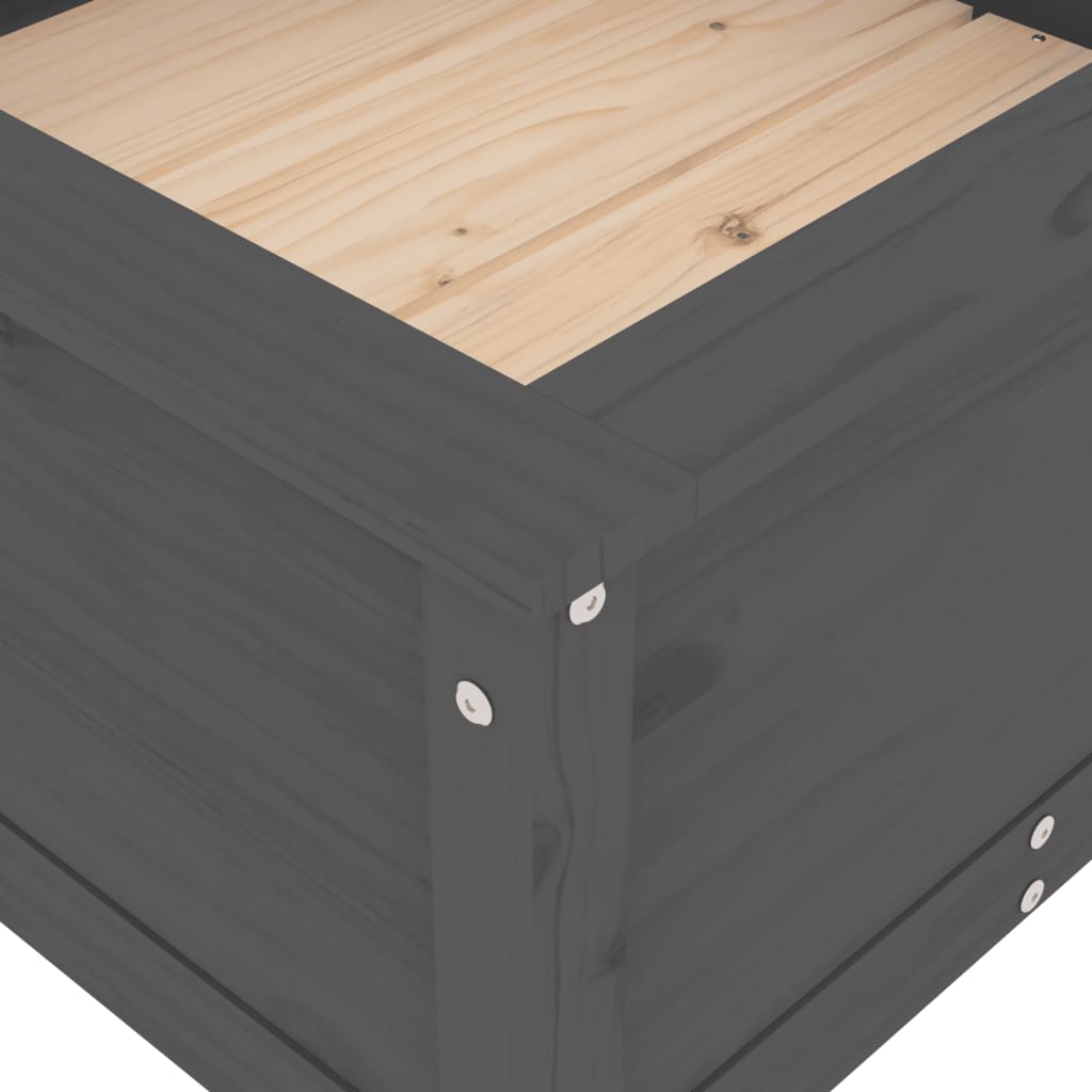 Vrtna sadilica siva 82,5 x 82,5 x 39 cm od masivne borovine