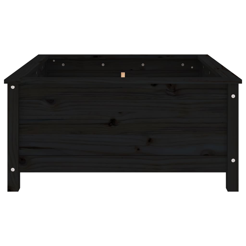 Vrtna sadilica crna 82,5 x 82,5 x 39 cm od masivne borovine