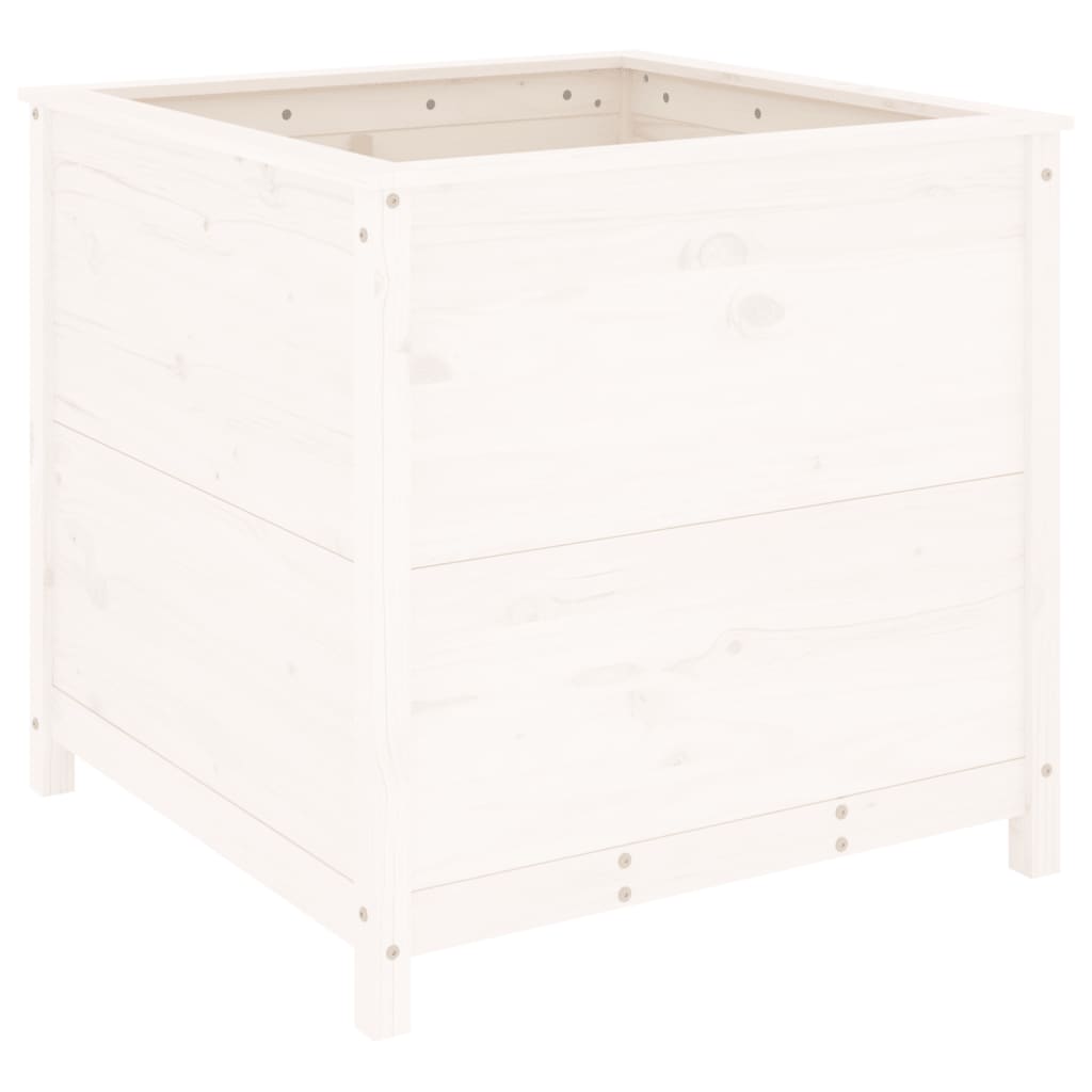 Vrtna sadilica bijela 82,5 x 82,5 x 78 cm od masivne borovine