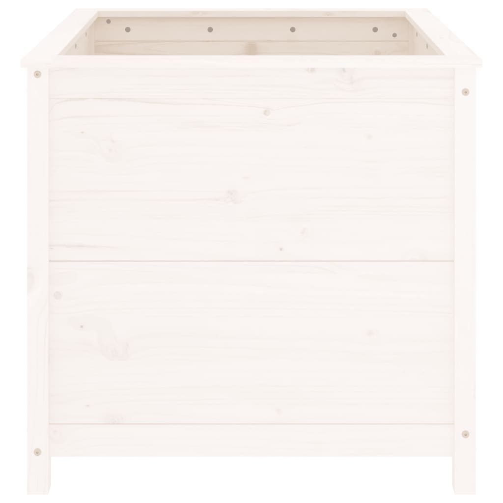 Vrtna sadilica bijela 82,5 x 82,5 x 78 cm od masivne borovine