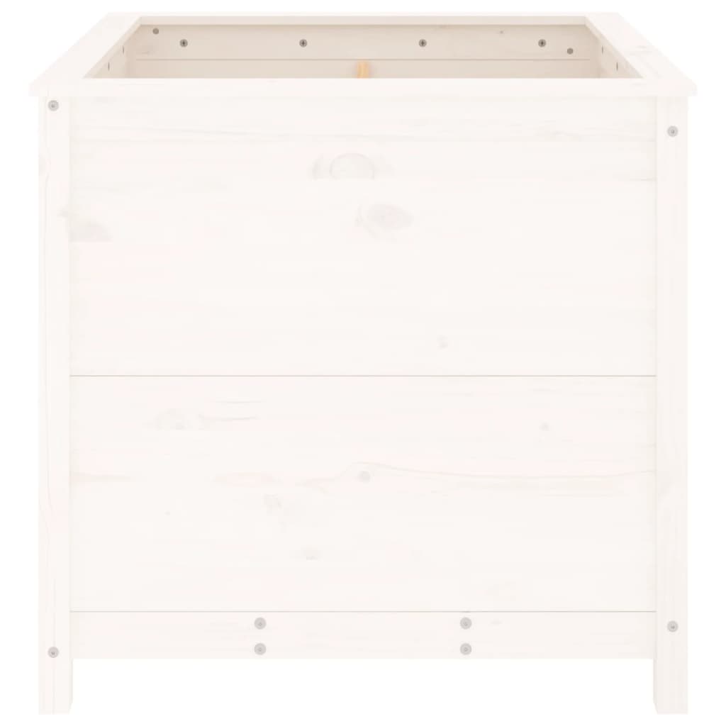 Vrtna sadilica bijela 82,5 x 82,5 x 78 cm od masivne borovine