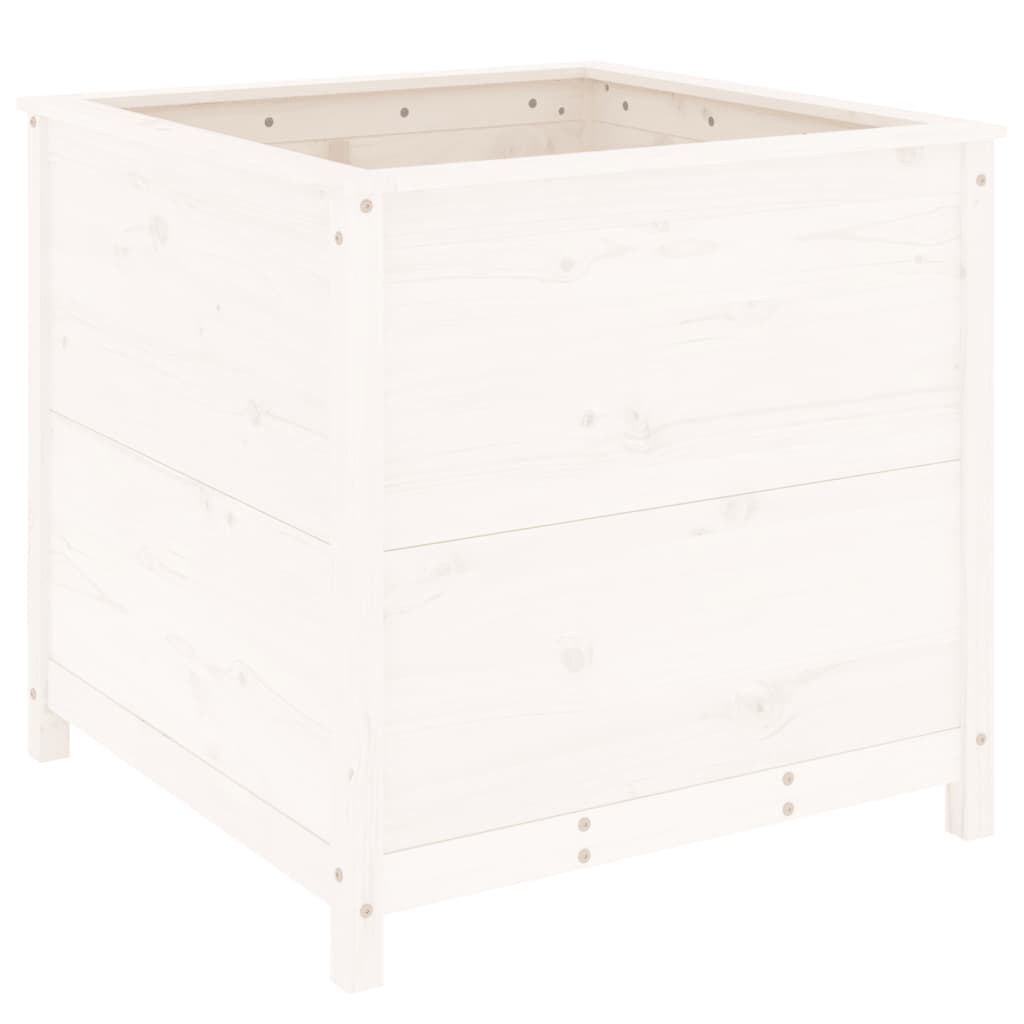 Vrtna sadilica bijela 82,5 x 82,5 x 78 cm od masivne borovine